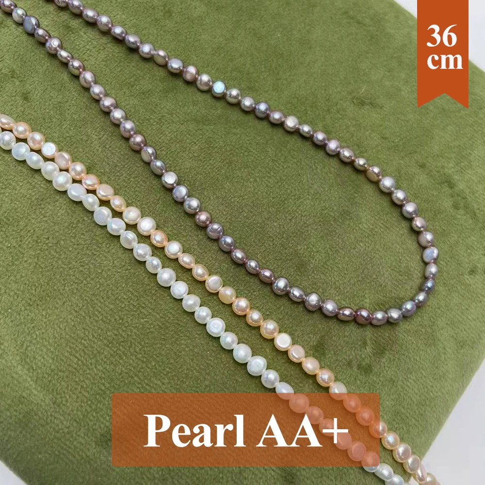 

36cm Natural Freshwater Pearl Beads Two Sided Light Pearl Loose Spacer Beaded for Making DIY Jewerly Necklace Bracelet 4-5mm