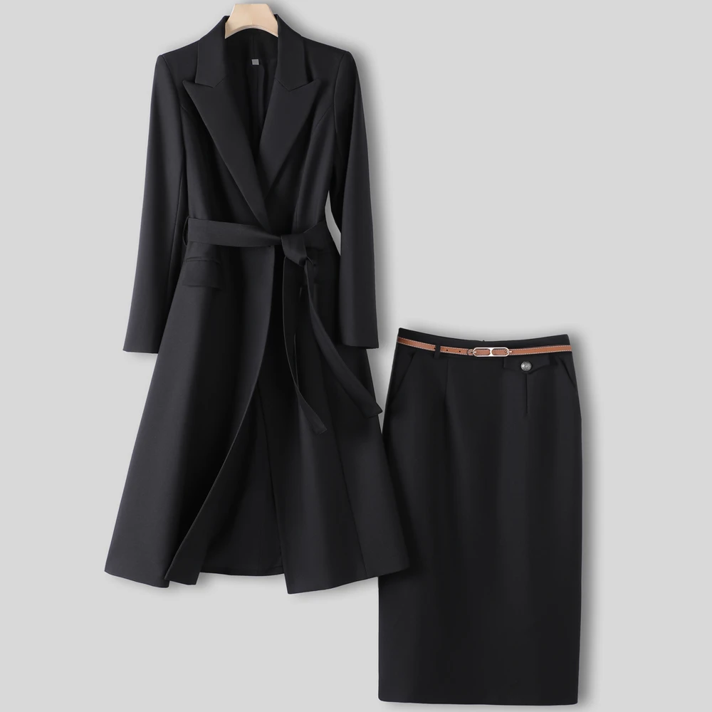 Windbreaker and Skirt Suit for Women, Blazer Skirts Suit, High End Fabric Quality Office Uniform, Jacket and Skirts 2-Piece Set
