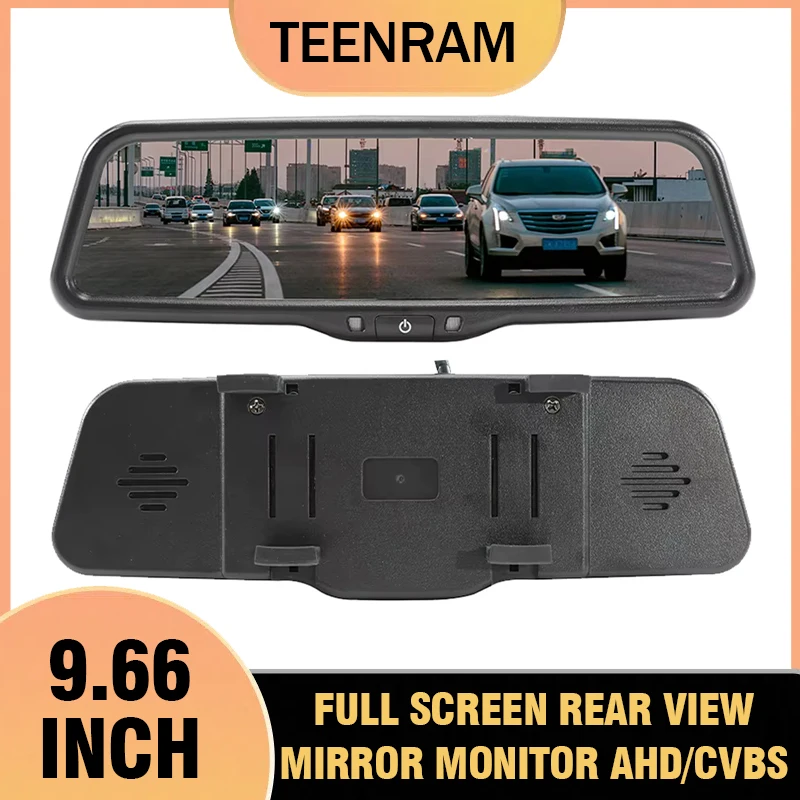 Teenram 9.66Inch Universal Digital Rearview Mirror Monitor Ahd 1080P Full Scree…