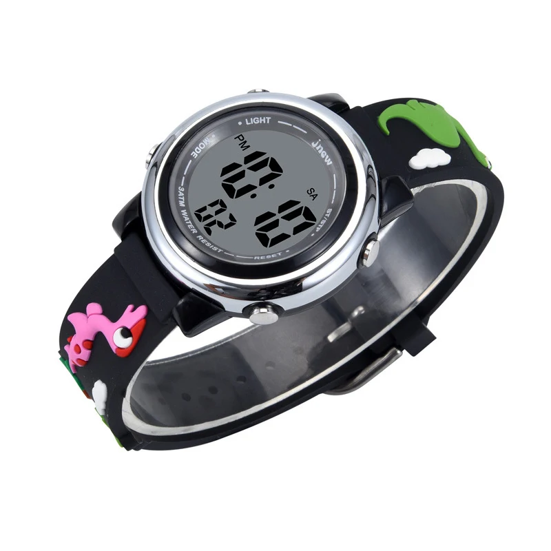 UTHAI C30 Watch Children Cartoon Sports Watch Alarm Clock 30M Waterproof Kids 3D Dinosaur Student Boys LED Electronic Watches