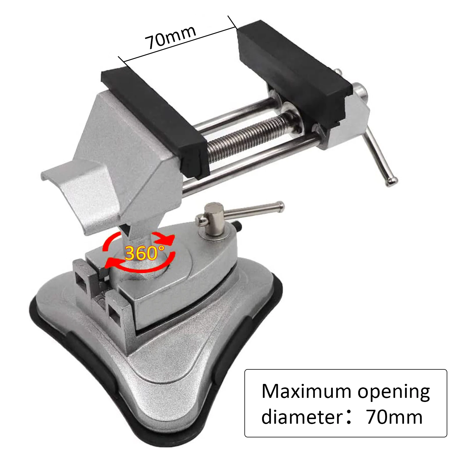 Mini Vacuum Base Vise Portable with 360°Swiveling Head and Powerful Suction Multi-Angle Pivoting Small Vice