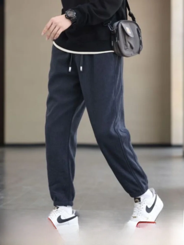 

Высококачественные вельветовые мужские брюки 2024 года, осенняя мода, прямой крой, эластичный пояс, удобная посадка, повседневные брюки