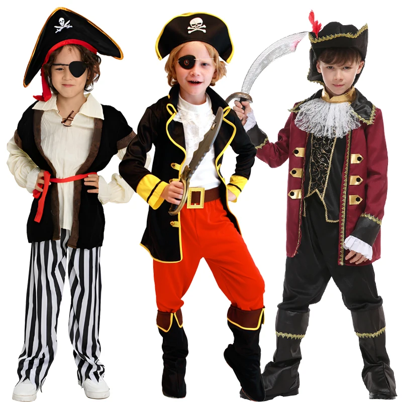 Children's Halloween  Pirate Costumes for Boys Kids Children Pirate Costume Fantasia Infantil Cosplay Clothing