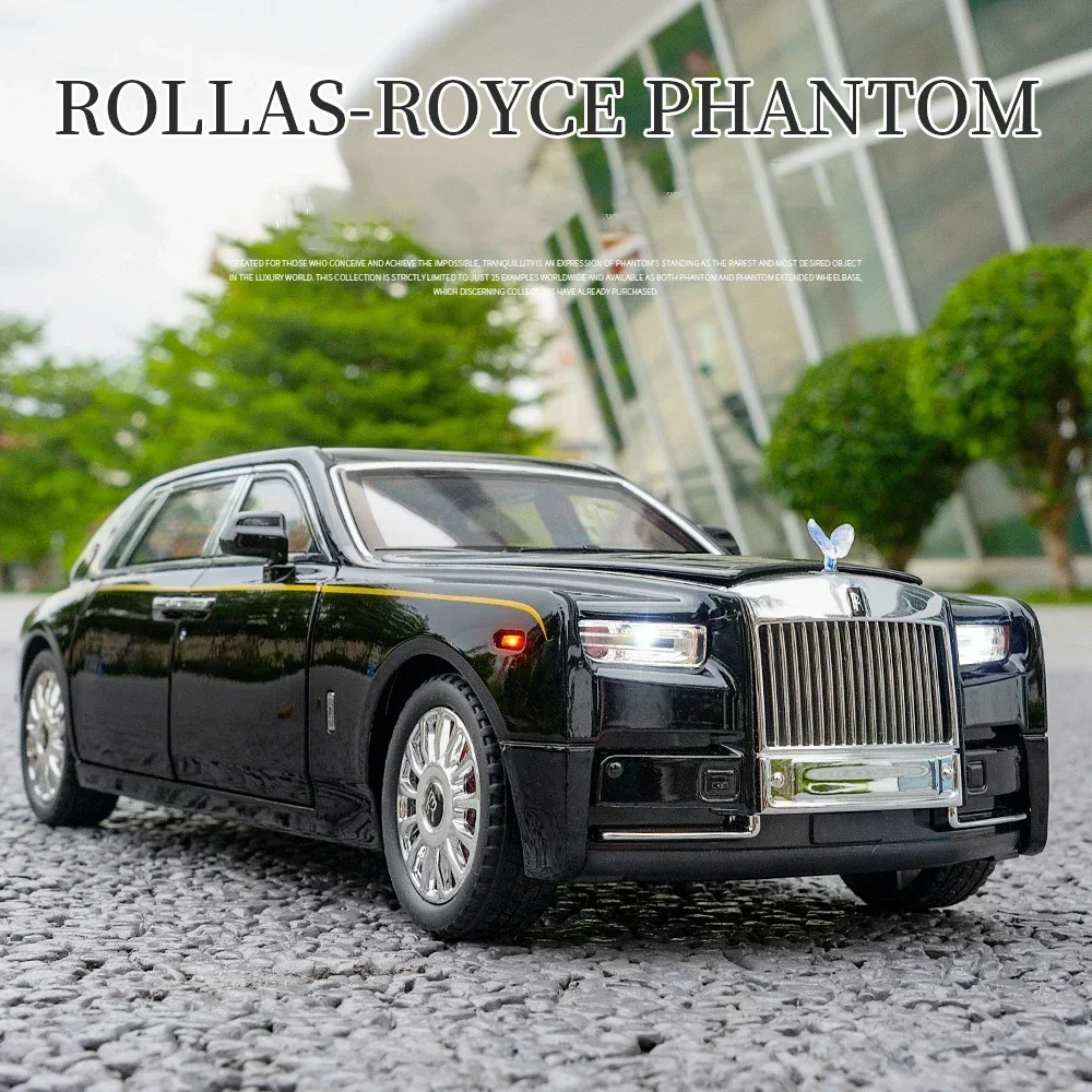 

1:18 Rolls Royce Phantom Starlight Подголовник из сплава Автомобиль Литье под давлением и игрушечные транспортные средства Модель автомобиля Звук и свет Автомобили Игрушки Подарки