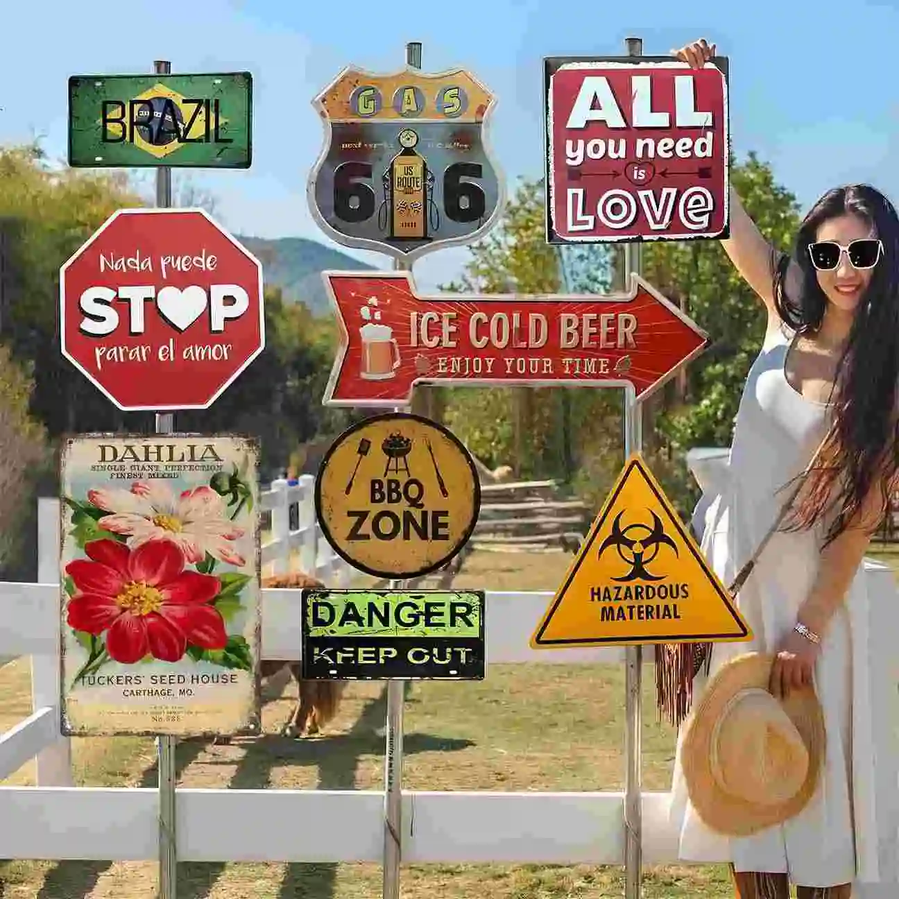 2D FLAT 1pc Vintage Dahlia Flower Seed Packet Metal Wall Sign Decoration for Home Cafe Garage Bedroom Porch And Garden view 6
