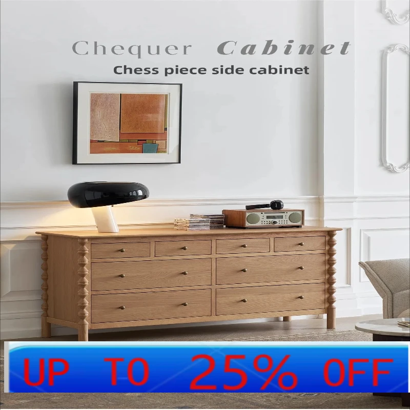 

Тумба-шкаф для хранения вещей в стиле французского ретро с римскими колоннами, средневековый дизайн, цвет под старинное дерево, модель LH