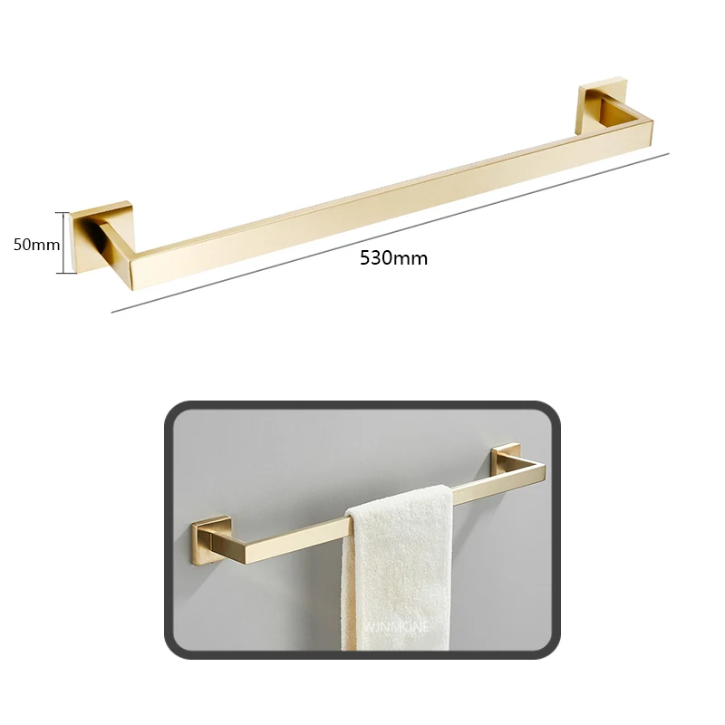 Brushed Gold Hardware Set Bathroom Shelf Towel Bar Rack Robe Hook Toilet Paper Roll Holder Black Bathroom Accessories Kit 4 Pcs