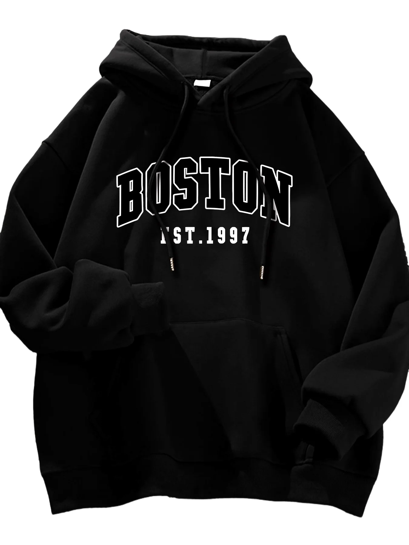 بوسطن الأسود للرجال. 1997 مقنعين البلوز لخريف شتاء 2025 فضفاضة تناسب الرجال عادية المرأة الشارع نمط القطن الخالص هوديي