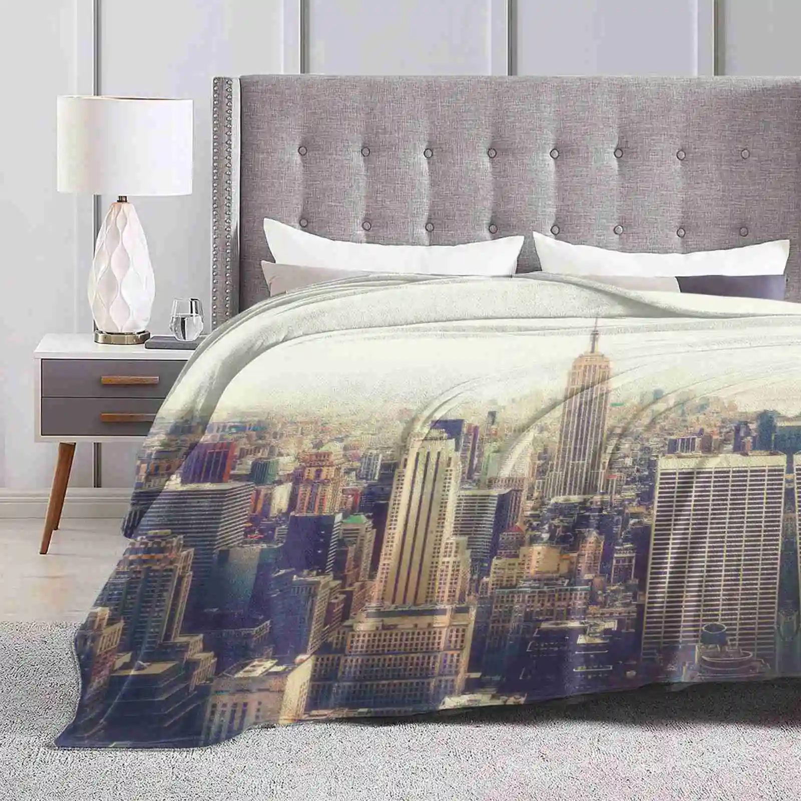 New York City New Print Novelty Fashion Soft Warm Blanket Nyc New York City Newyork Cityscape Skyline Urban Manhattan Empire