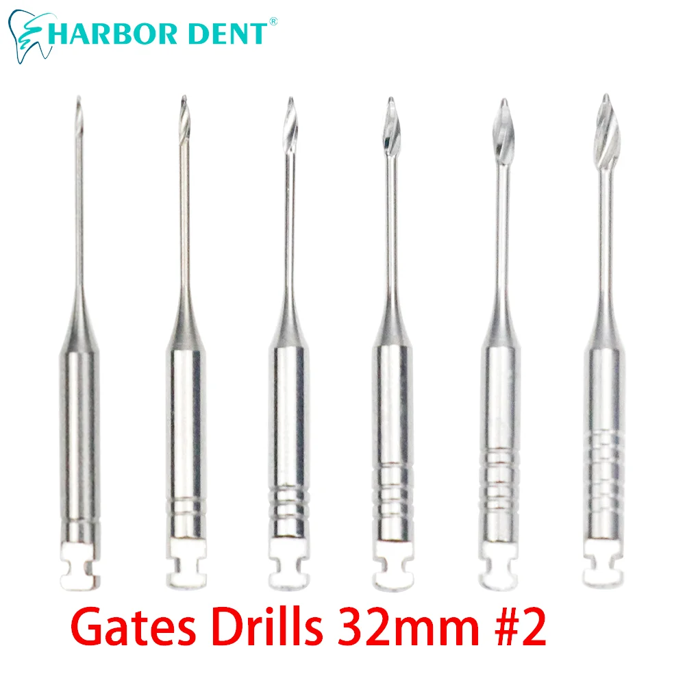 1 Pack(6pcs) Dental Endodontic Drill Gates Glidden Gates Reamers Rotary Paste Carriers32mm Engine Use Stainless Steel Endo