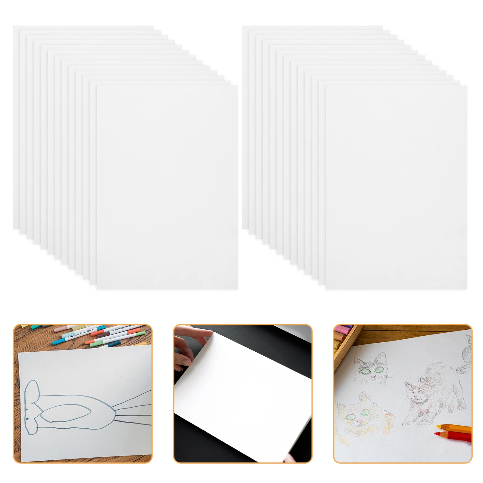 

50 Sheets Watercolor Cards Colored Pencil Paper Flat Durable Smooth Surface Suitable for Sketching Drawing Crafting