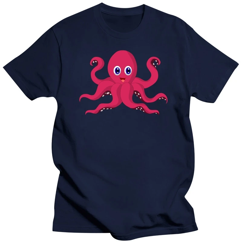 Print Customized Octopus Red Comic, Gift Idea T-Shirt Humorous Letters Crew Neck Clothes Comics Men Tshirts Tee Top