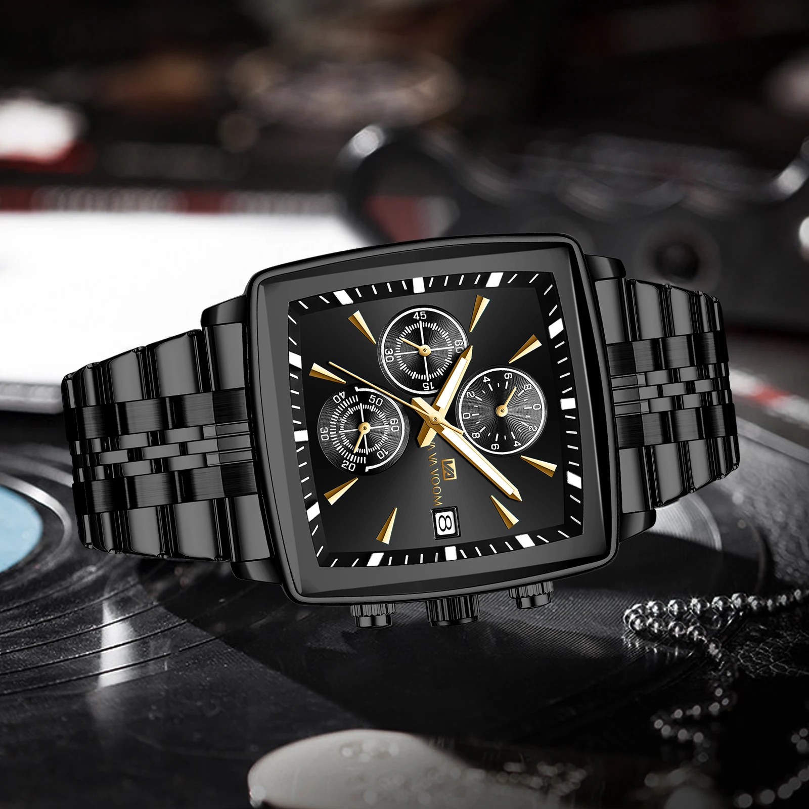 2025 جديد فاخر ساحة الرياضة رجل ساعة VA VA VA VOOM مقاوم للماء مضيئة كرونوغراف كوارتز ساعات رجالية ساعة من الفولاذ المقاوم للصدأ Reloj
