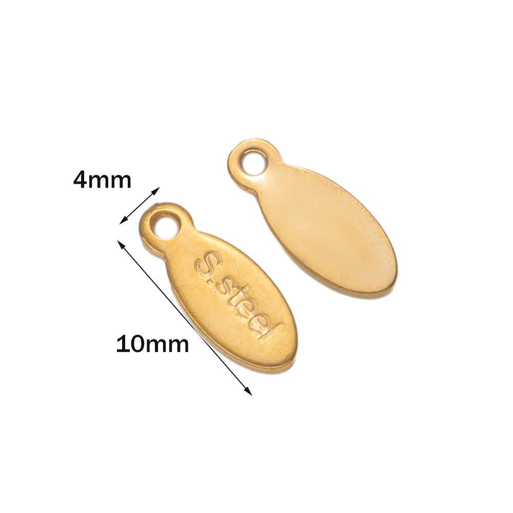 50pcs Stainless Steel Extender Chain Terminator Round Tag Charm Dangle End Beads Bracelet for DIY Jewelry Findings Necklace Make