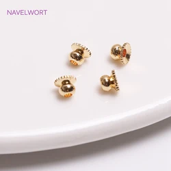 Brass Metal Beads Caps Spacer Beads For Bracelet Necklace Making Accessories 14K Real Gold Plated Separation Beads Wholesale