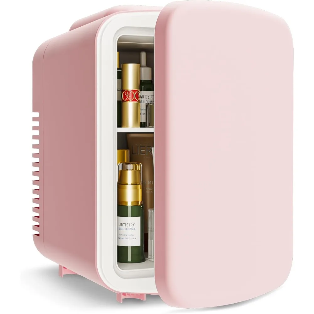 2025 NEW EUHOMY Mini Fridge, 4 Liter/6 Cans Small Refrigerator, Portable Cooler and Warmer for Skin Care, Cosmetics, Beverage