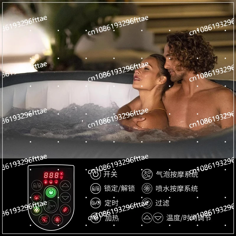 Heated Spa Inflatable Bath Household Pool Outdoor Hot Spring Bath Surfing Massage Heated Bath Bucket