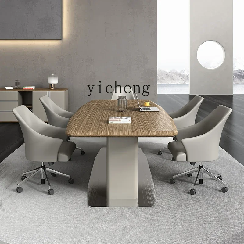 

office furniture light luxury conference table long table simple modern high-end conference room combination small strip
