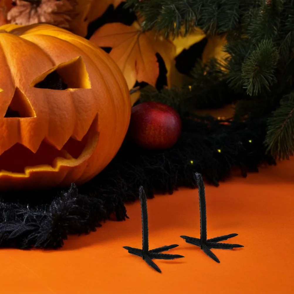 

50Pcs Lifelike Crow Feet Black Hardwearing Plastic for Halloween Props Party Decor DIY Craft Projects Stuffed Animal Enhancement