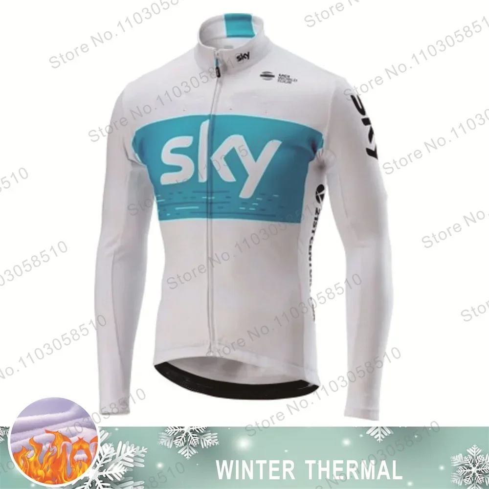 

INEOS SKY Cycling Wear Thermal Fleece Cycling Jacket Men Winter Bicycle Clothing Long Sleeve Tops Road Bike Jersey Wool Shirts