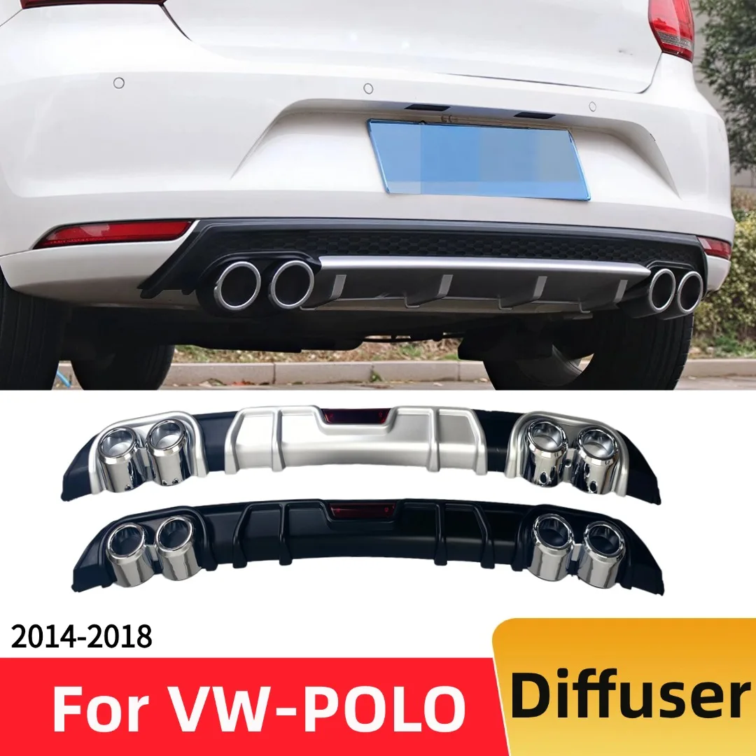 

Rear Splitter Bumper Lip Diffuser For VW POLO 2014-2018 Air Dam Deflector Protector Exterior Parts Tuning Styling Accessories
