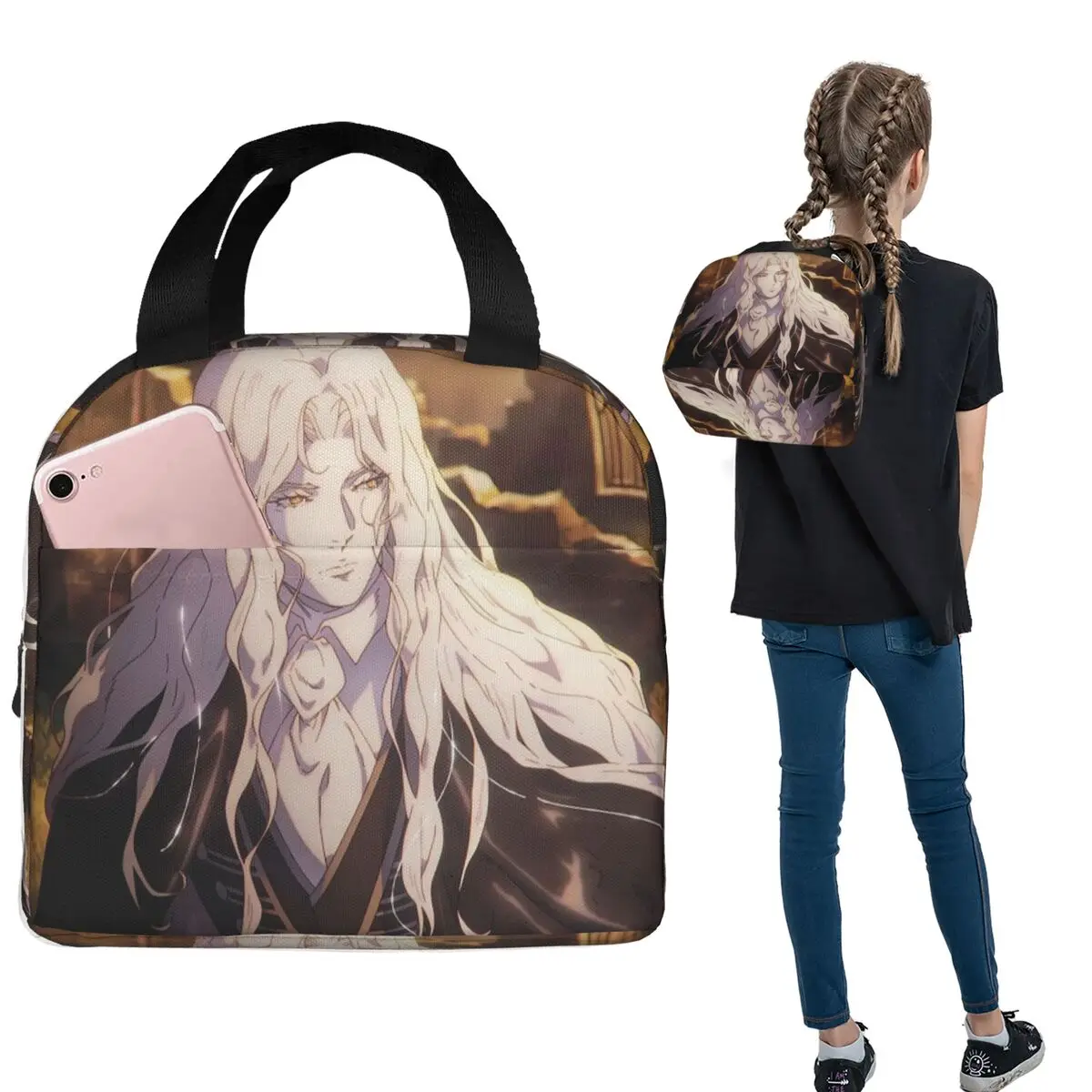 

Термосумка для обедов Alucard Castlevania Nocturne для женщин и детей, портативная термосумка для еды, термосумка-тоут