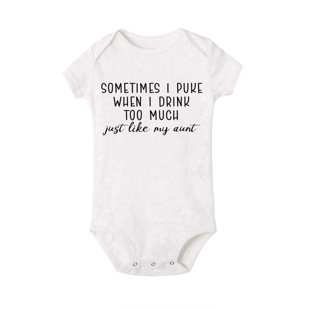 Sometimes I Puke When I Drink Too Much Bodysuit Funny Newborn Romper Boys Girls Jumpsuit Baby Shower Gift Toddler Clothing