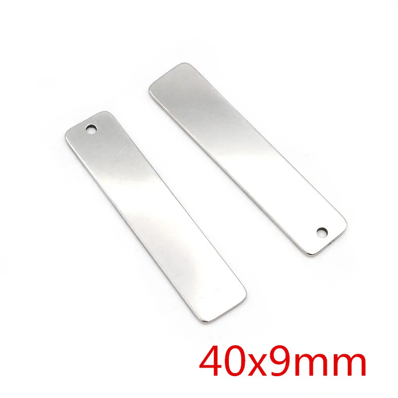 10pc/lot  No Fade Charms 316 Stainless Steel rectangle for necklace pendant diy jewelry making