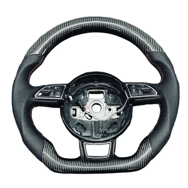 

Изготовленное на заказ рулевое колесо из настоящего углерода для A4 A5 B9 RS R8 2008-2021, рулевое колесо из настоящего углеродного волокна, гоночное колесо