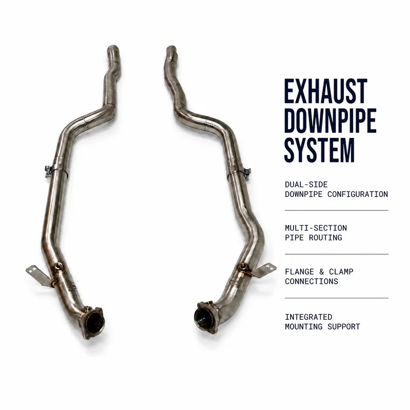 High Flow Insulated Exhaust Downpipe for Mercedes-Benz CLS550 W218 M278 4.7T Twin Turbo 2013 Stainless Racing Sound Tuning