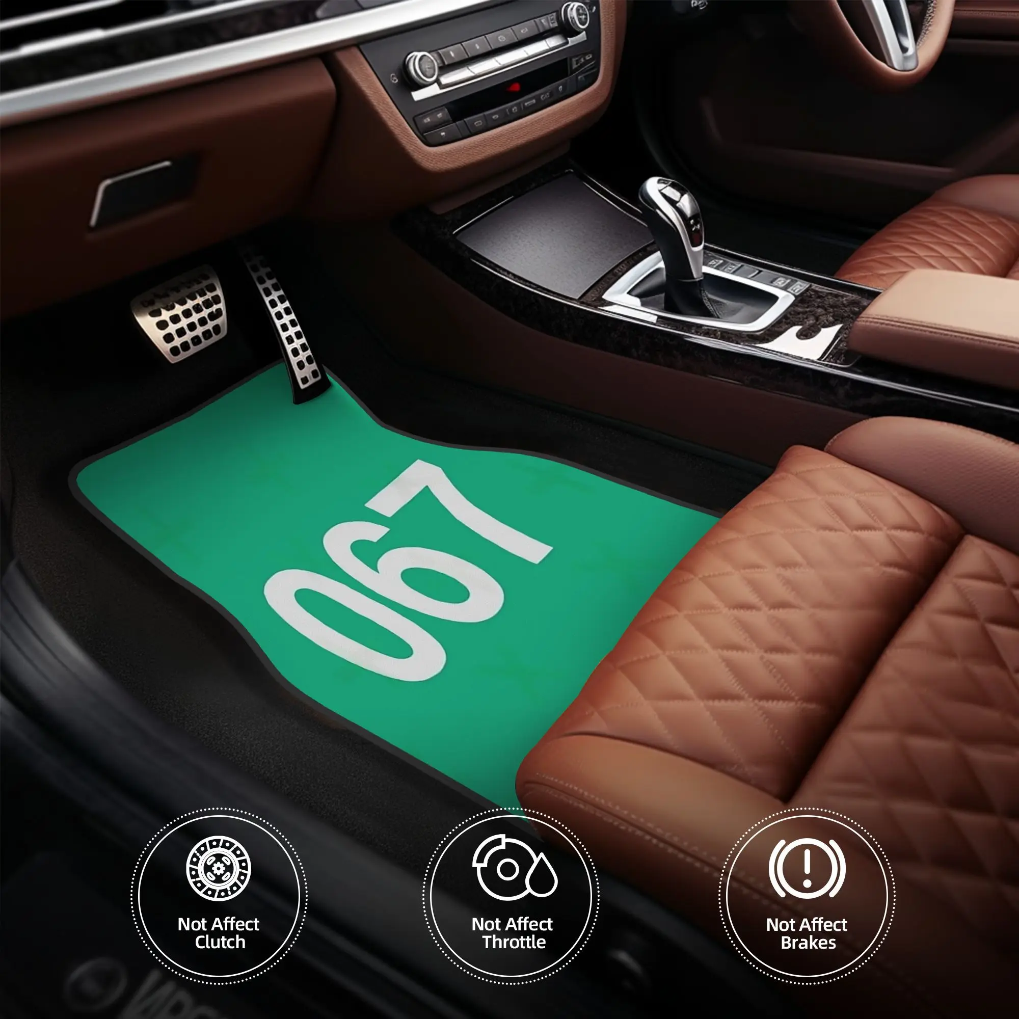 4pcs 067 Pillow Car Floor Mats - Durable Polyester Fiber, Fit For Cars, Playful Design With "170.18cm Number, Ideal Gift For Veh