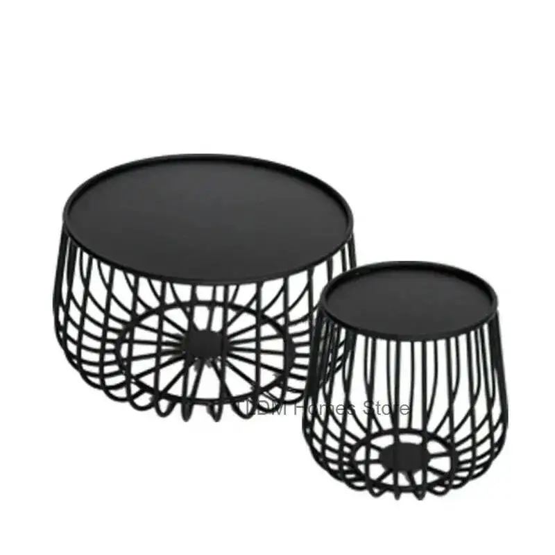 

Coffee Nordic for simple Table black Iron Living Room Industrial Style Creativity Table Small Apartment Round tea Table