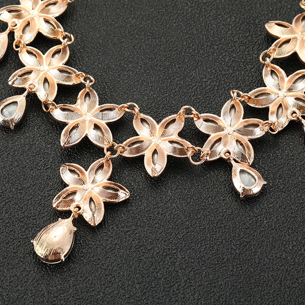 

1 set 1 Crystal Pentagram Necklace Earring Set Fashionable Women Jewelry Party Wedding Occasion Jewelry Set For Women Gift