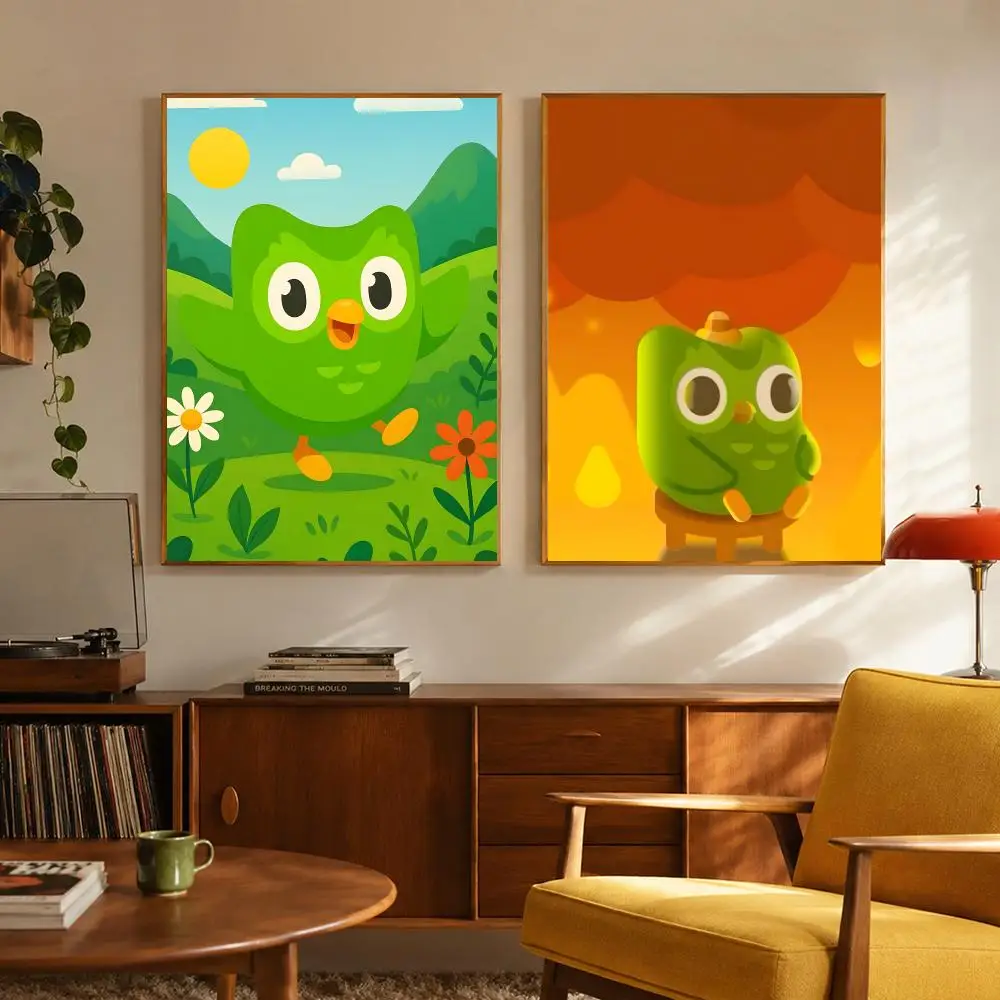 Educational Game Duolingo Poster Digital Solvent Print Waterproof PP Fade-Resistant Wall Art Room Decor Gift