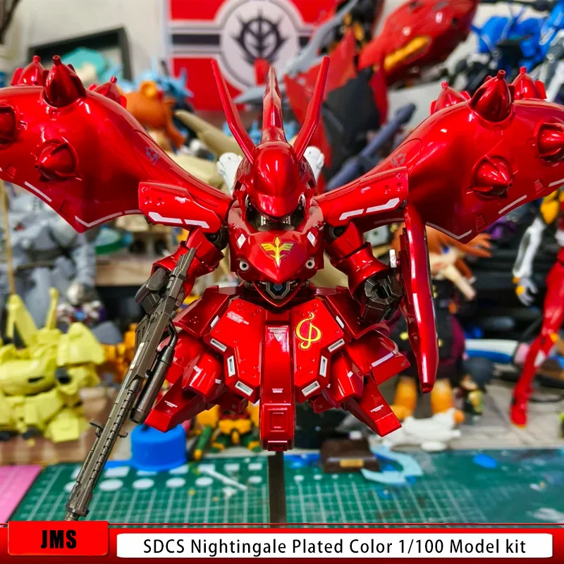 JMS SDCS Nightingale Char's Red Comet Q-Version Plated Color Assembly Model Kit BB Senshi Action Figure Collectible Gift Toy