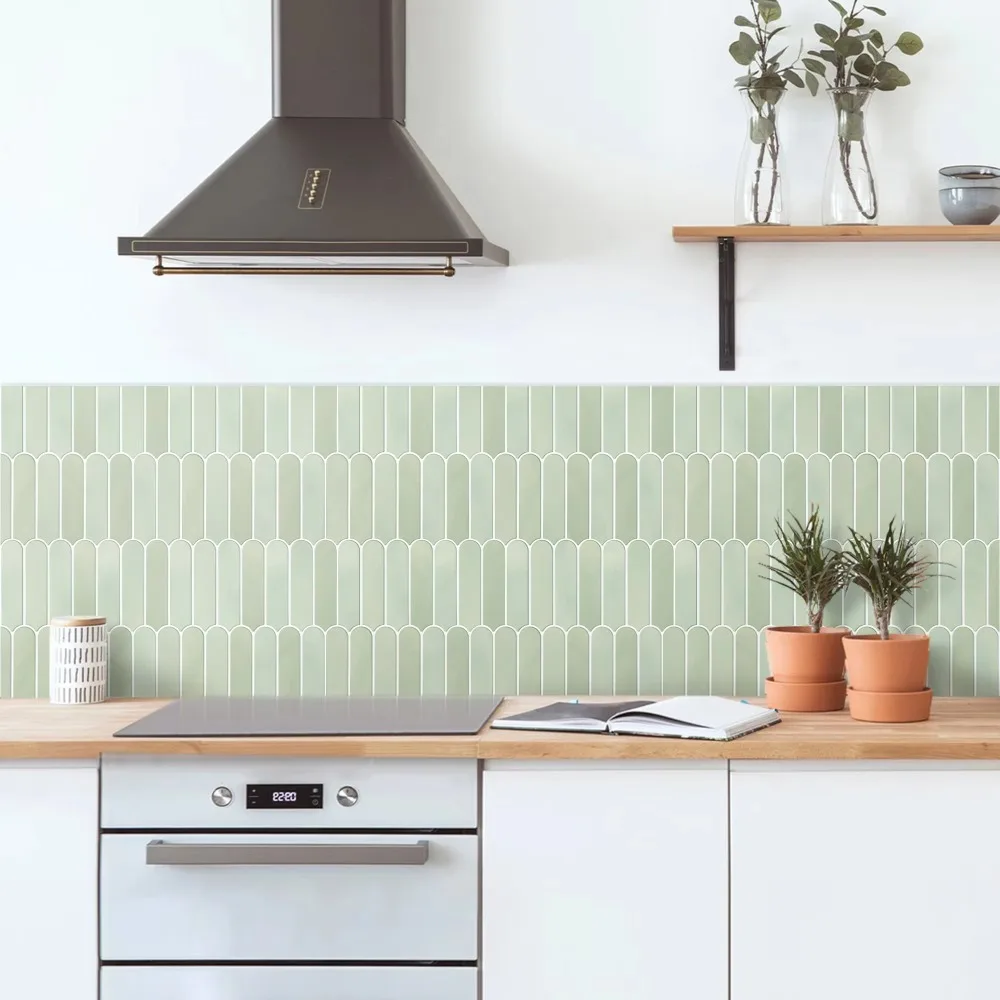 Self-adhesive 3D Wall Tile Fish Scale PVC Wall Sticker Mold Resistant Waterproof Kitchen Backsplash For Kitchen Bathroom