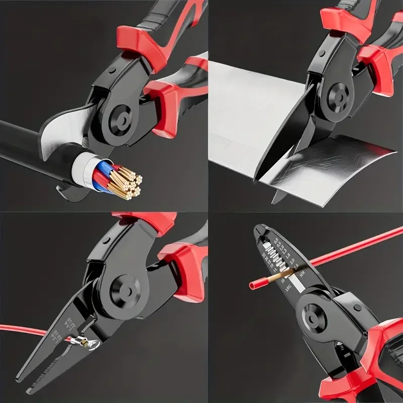 Imagem -02 - Combinação Kit Alicates Intercambiáveis Wire Stripper Wire Crimper Wire Cutter Tin Snips 2210awg em 1