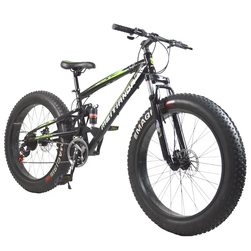 Factory Wholesale Double Disc Brake Variable Speed Adult 4.0 Fat Tire Soft Tail Snow Bike Basikal Beach Bike Bicycle