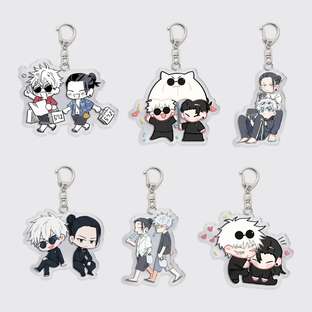 

Diy JujutsuKaisen Acrylic Keychain Anime Peripheral Two-dimensional Student Cartoon Cute Backpack Pendant Friend Holiday Gifts