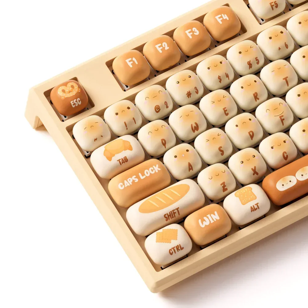 Bun Wonderland 3 Mode Full Size Keyboard 5-pin Hot Swap MOG Profile PBT Keycaps 100% Mechanical Keyboard