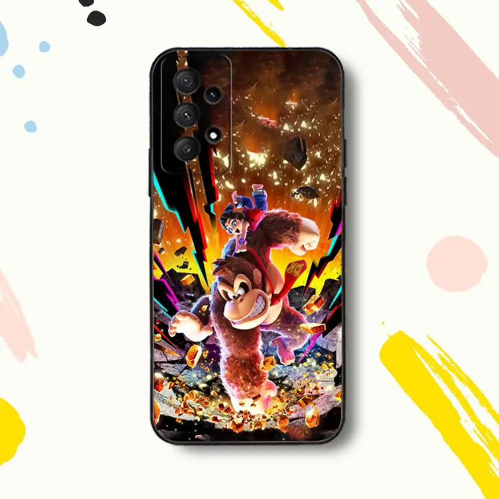 حافظة هاتف كلاسيكية D-Donkey K-kong لهاتف سامسونج جالاكسي A 80,72,73,91,53,22,51,52,5G,Plus,J,Note غطاء أسود ناعم