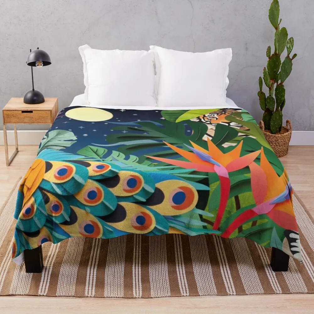 

Jungle with wild animals, safari in the jungle Throw Blanket for babies Summer Beddings Luxury St Blankets