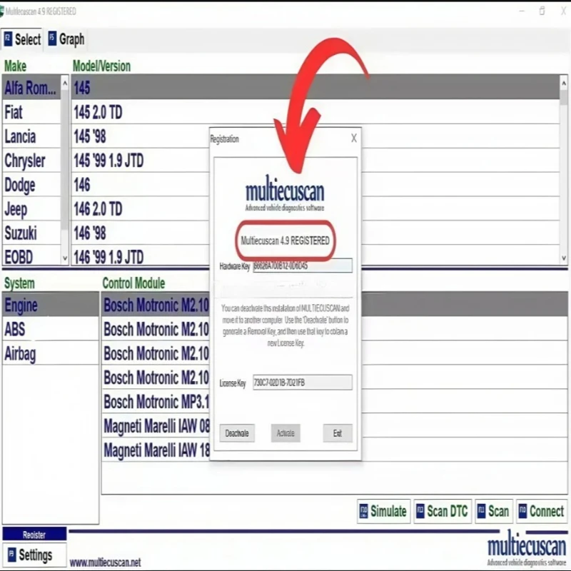 2026 latest version Multiecuscan V5.2 V5.0  V4.8 for Fiat/Chrysler/Dodge/Jeep/Suzuki Scanner  Software Fault Diagnosis tools