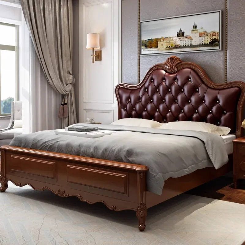 

-For Minimalist Luxury Double Bed Frame Wood Storage Headboard Twin Bed Frame King Size Sleeping Regale Beliche Unique Furniture