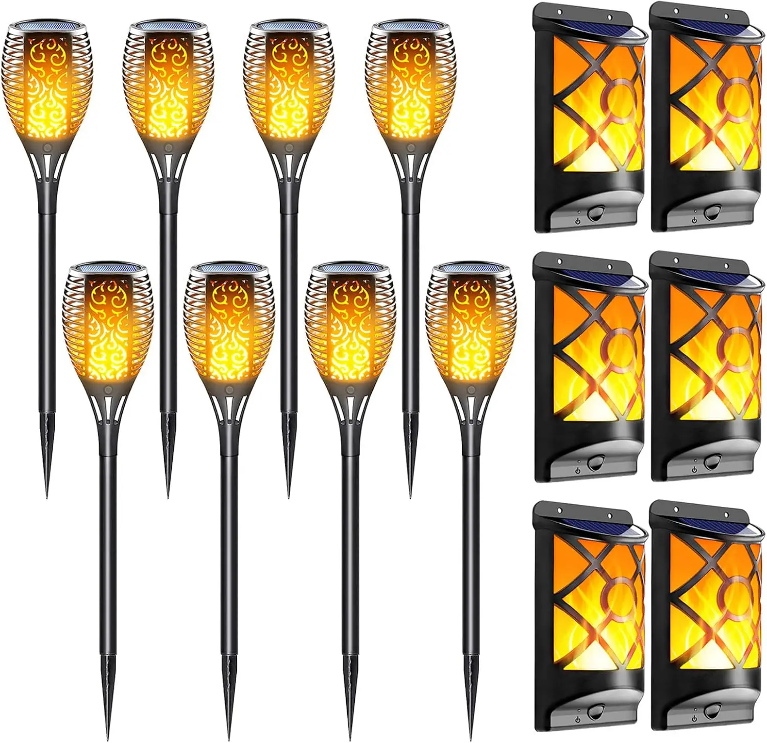 

Солнечные пламенные фонари на открытом воздухе, мерцающий пламенный фонарь для садовой дорожки, автоматическое включение/выключение от сумерения до рассвета