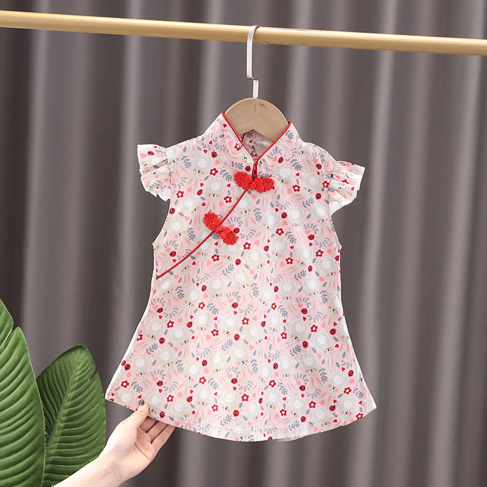 Kid Girl Dress Qipao Cheongsam Chinese Style Fashion Cosplay Party Wear Teen Sisters Children Clothing Girls Princess Dress 1-9Y