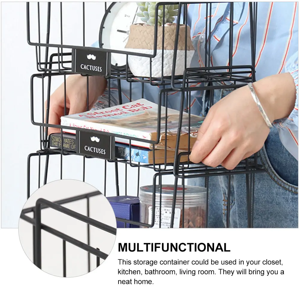 

Iron Art Storage Basket Eco Friendly Hollow Design Breathable Closet Kitchen Bathroom Living Room Snack ganizer