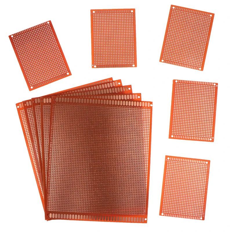 5pcs 7*9/15*18cm Single Side Prototype Board Breadboard Universal Board Experimental Bakelite Copper Plate Board Yellow