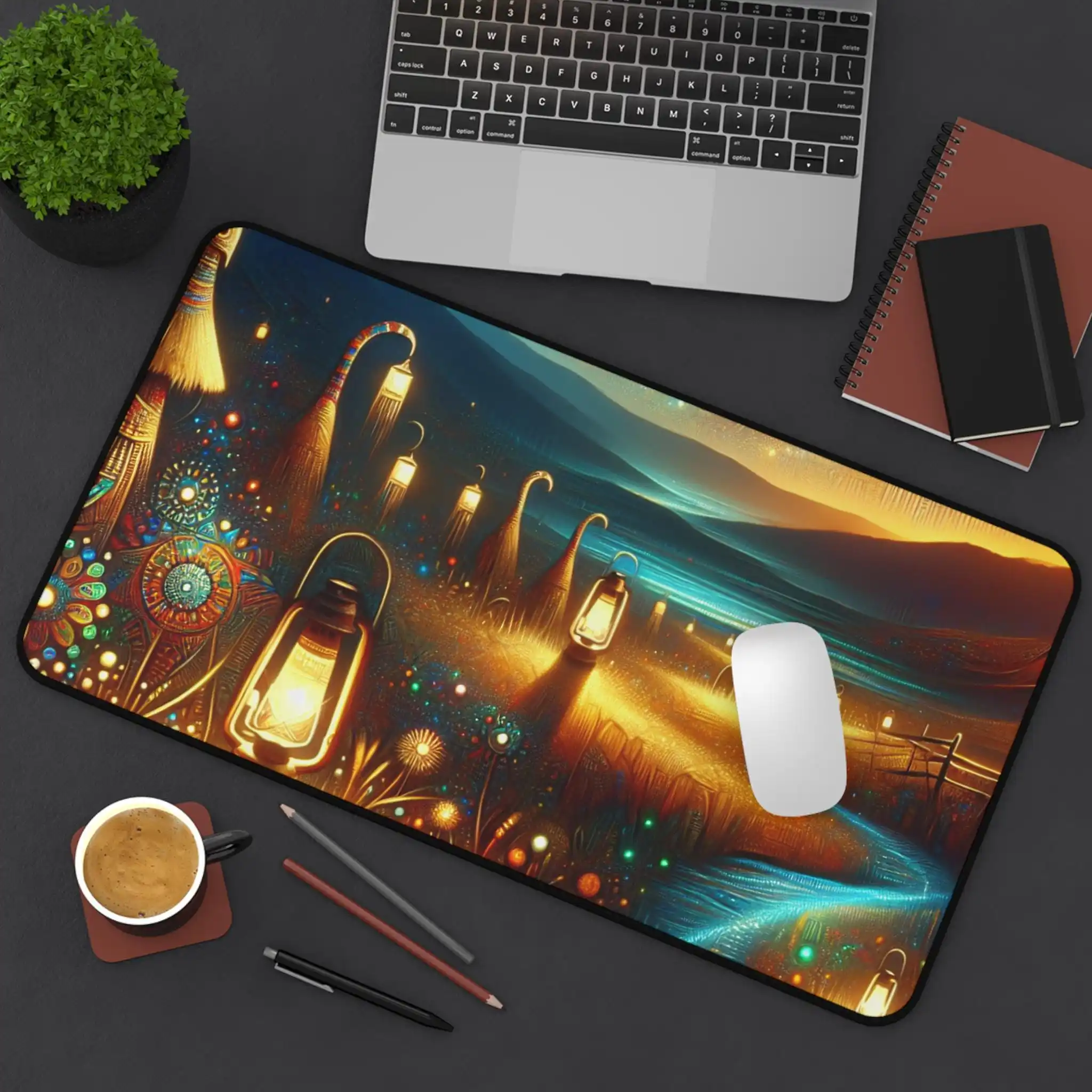 Glowing Desk Mat, Cute Computer Desk Mat, Keyboard Mat, Office Decoration, Cute Mouse Pad for Couples Gift Gaming Accessories