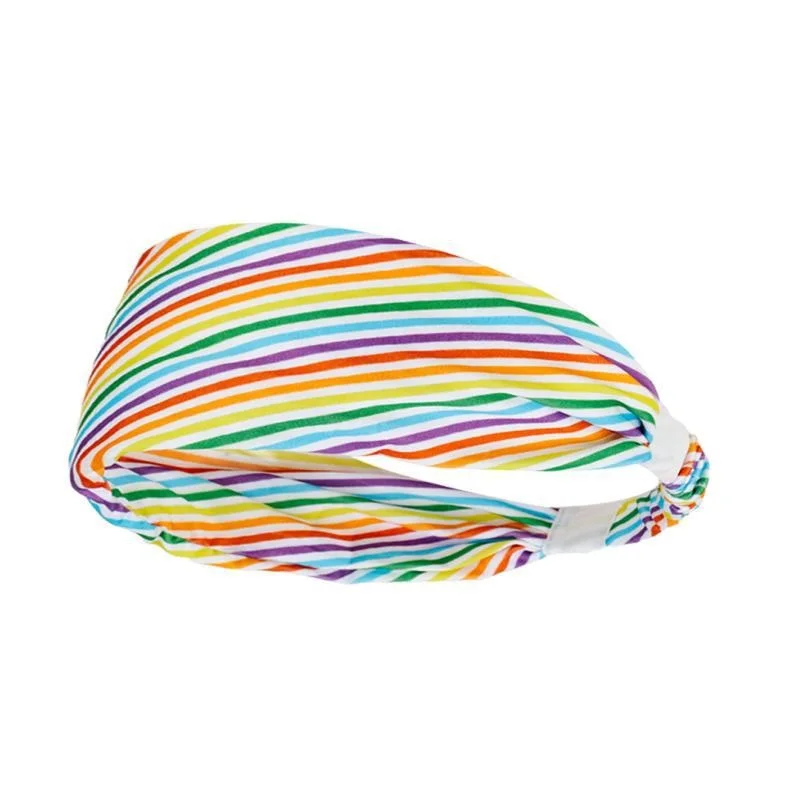 Rainbow colored elastic band exercise yoga sweatband headband makeup face wash headband